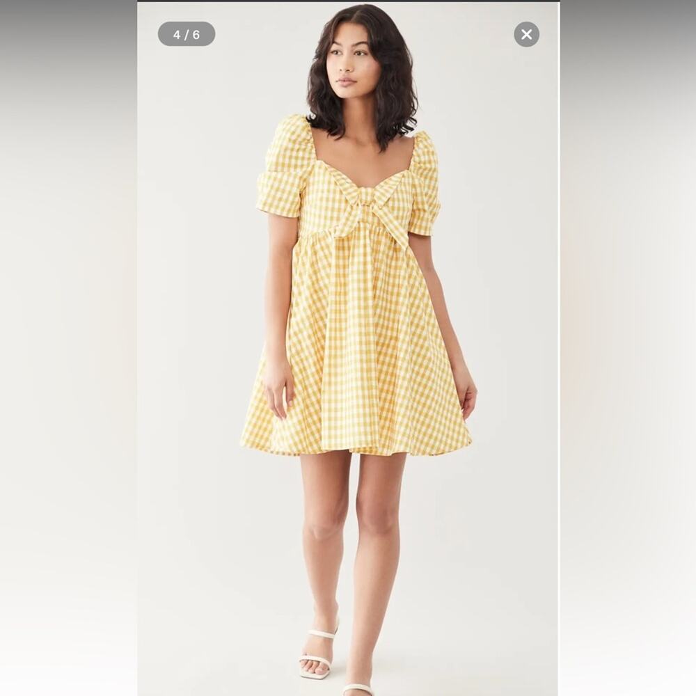 o.p.t Picnicker Dress Yellow Gold Mustard Gingham Picnic Swing Gumdrop Dress